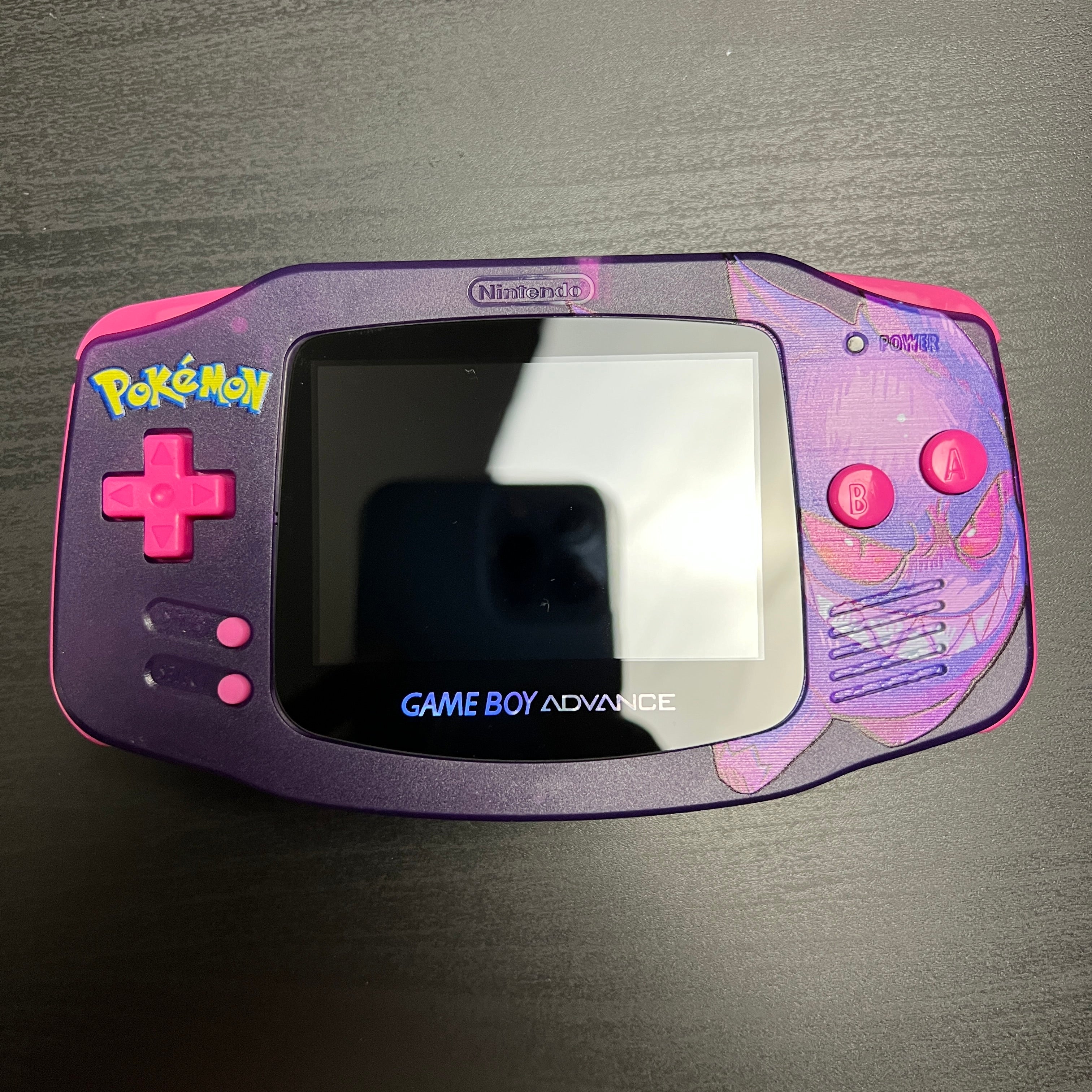 Modded Game Boy Advance W/ IPS V2 Screen (Gengar)