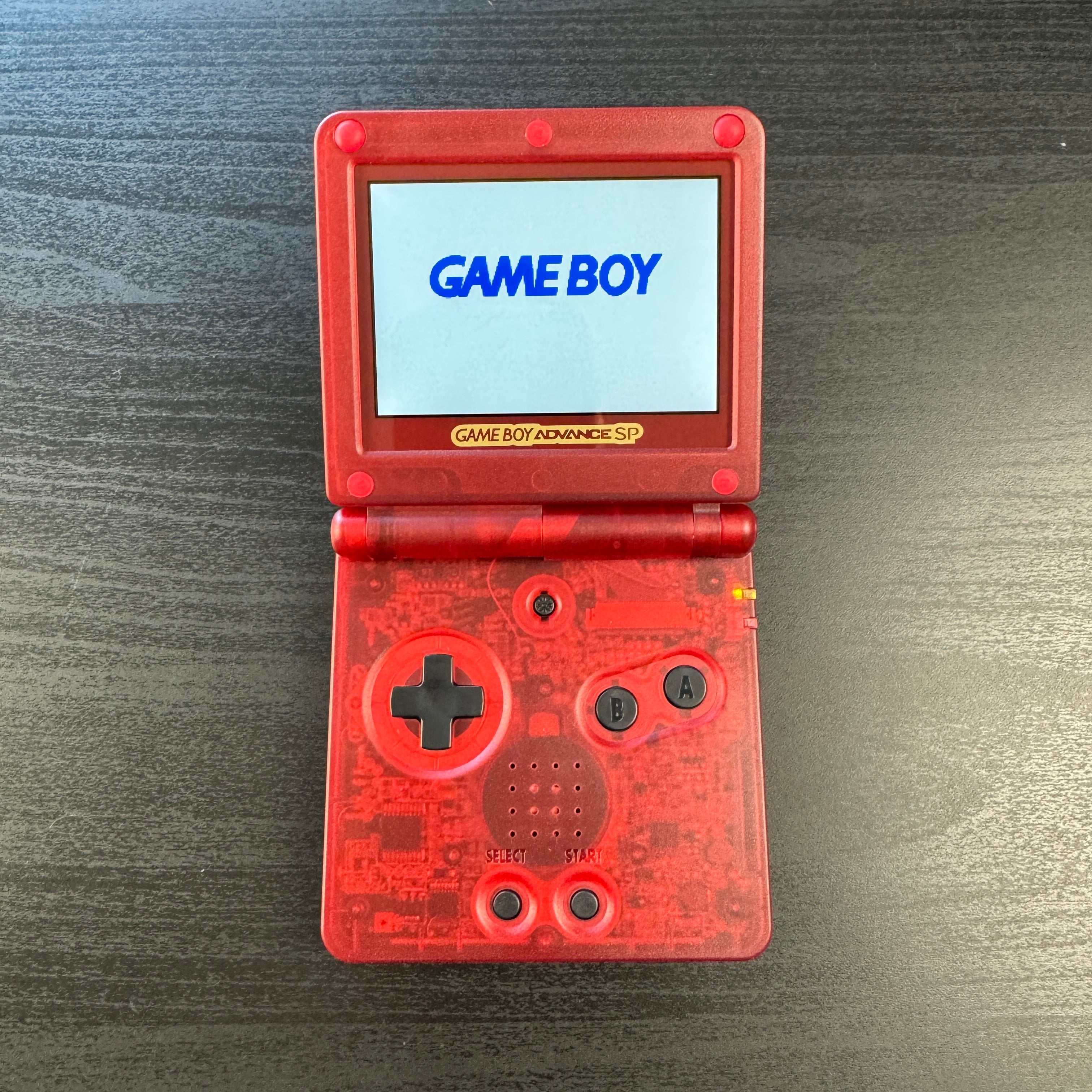 Modded Game Boy Advance SP W/ IPS V5 Screen (Clear Red)