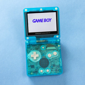 Modded Game Boy Advance SP W/ IPS V2 Screen (Clear Blue)