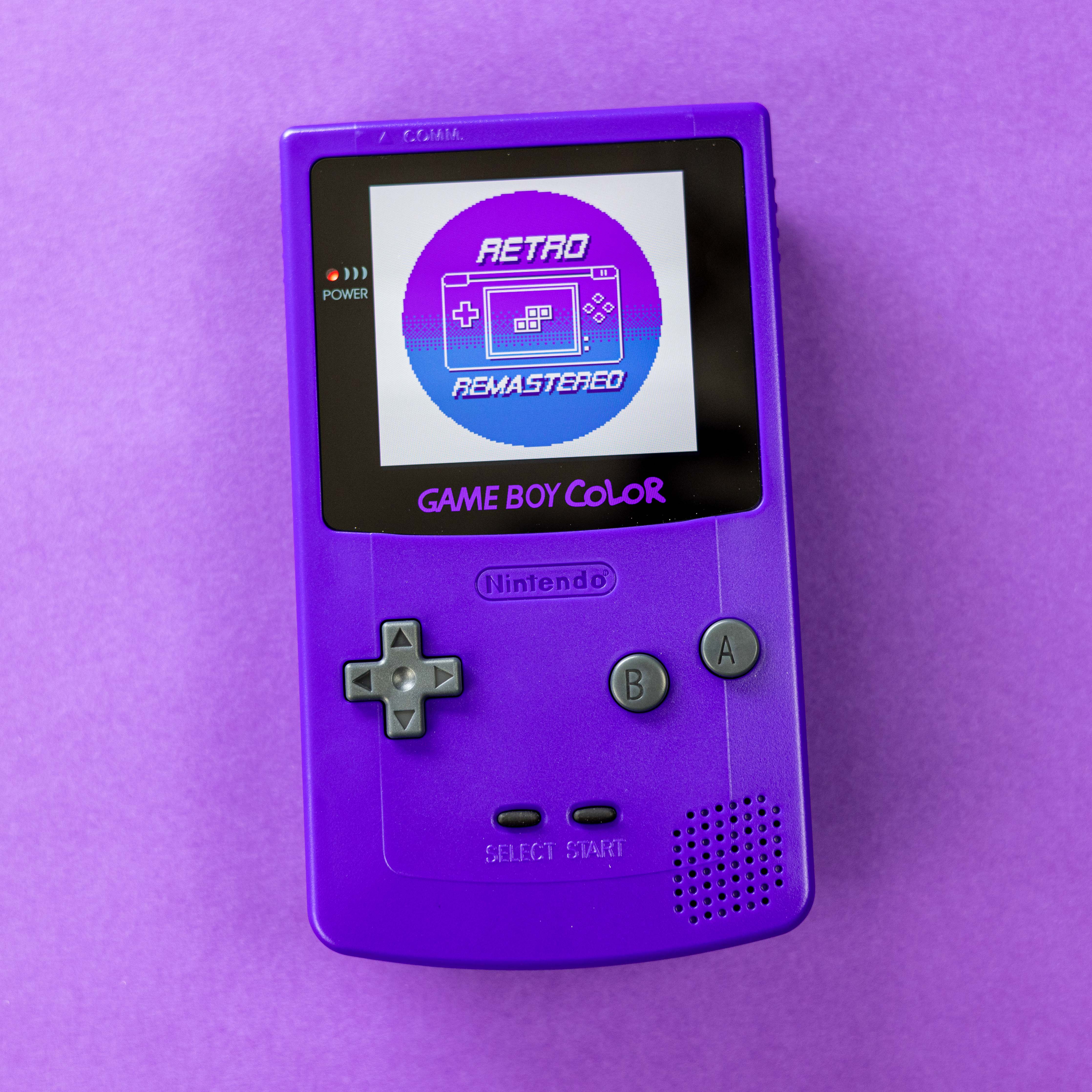 Modded Game Boy Color w/ AMOLED Display (Classic Grape)