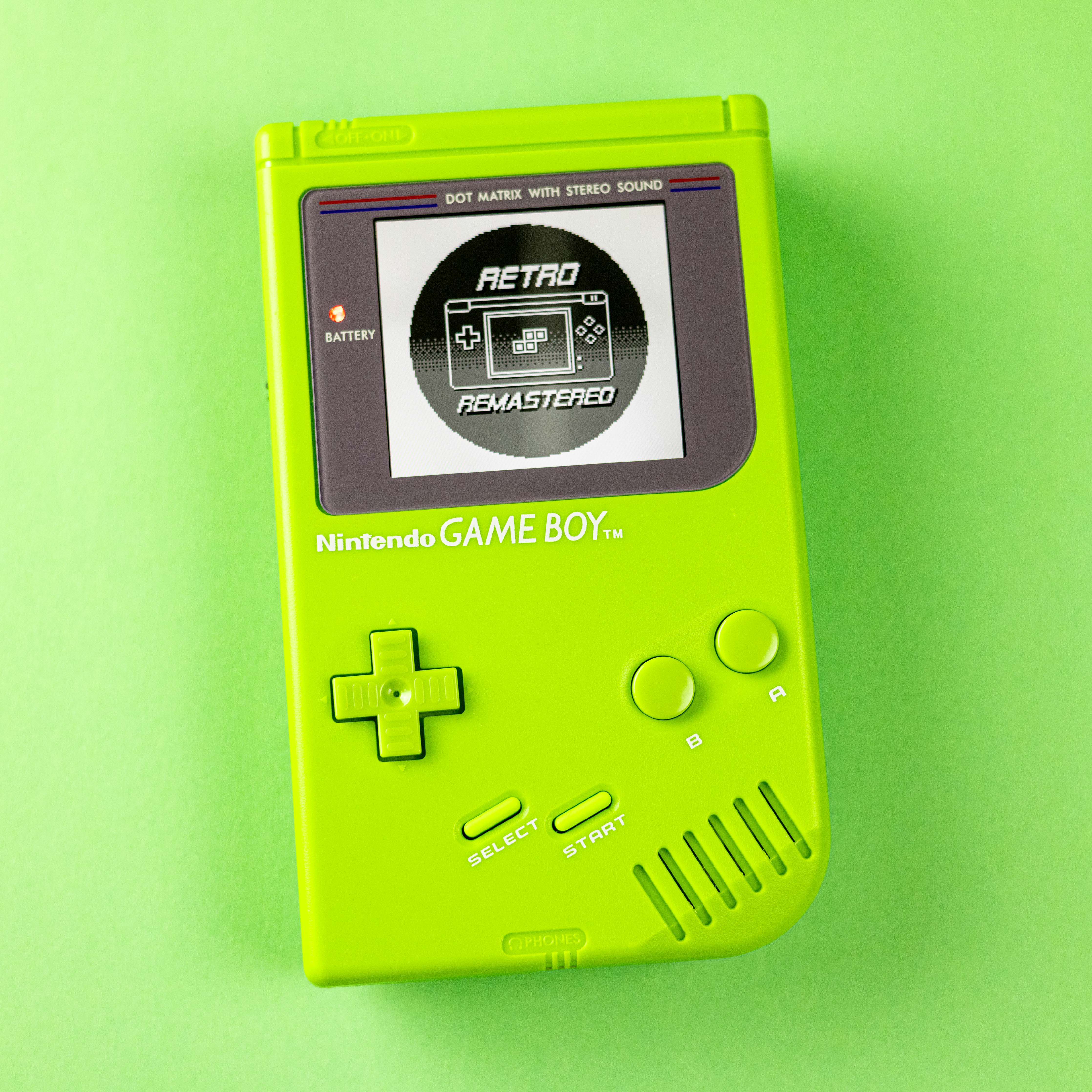 Modded DMG Game Boy w/ RIPS V5 Display (Lime)