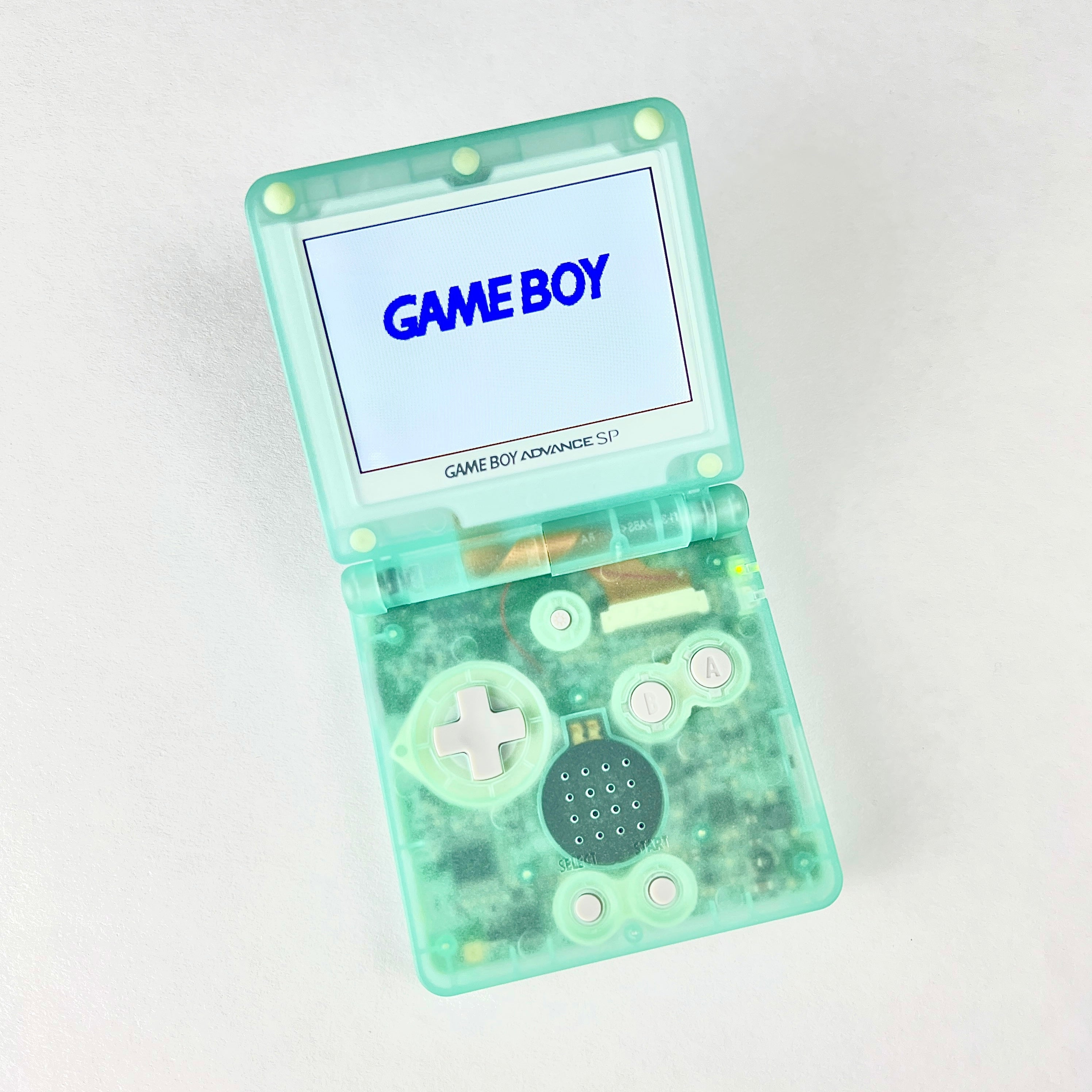 Modded Game Boy Advance SP W/ IPS Screen (Clear Mint)